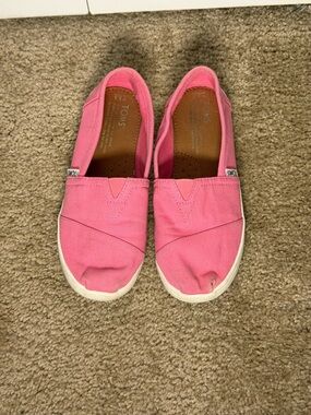Kids TOMS Pink Canvas Slip-On Sneakers 3.5